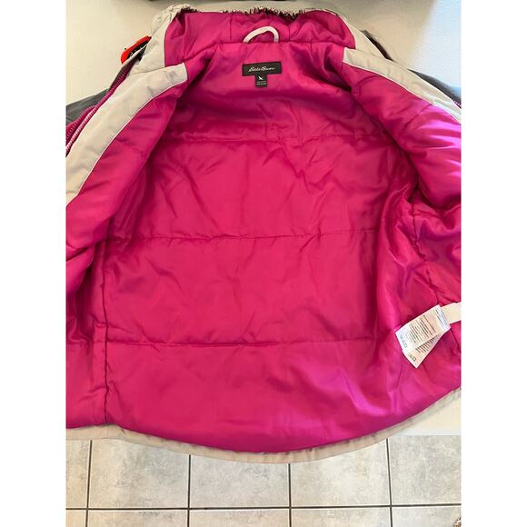 Eddie Bauer Girls Powder Search Hooded Pink Grey 3-1 Ski Snow Jacket Size S 7/8 - Picture 5 of 7